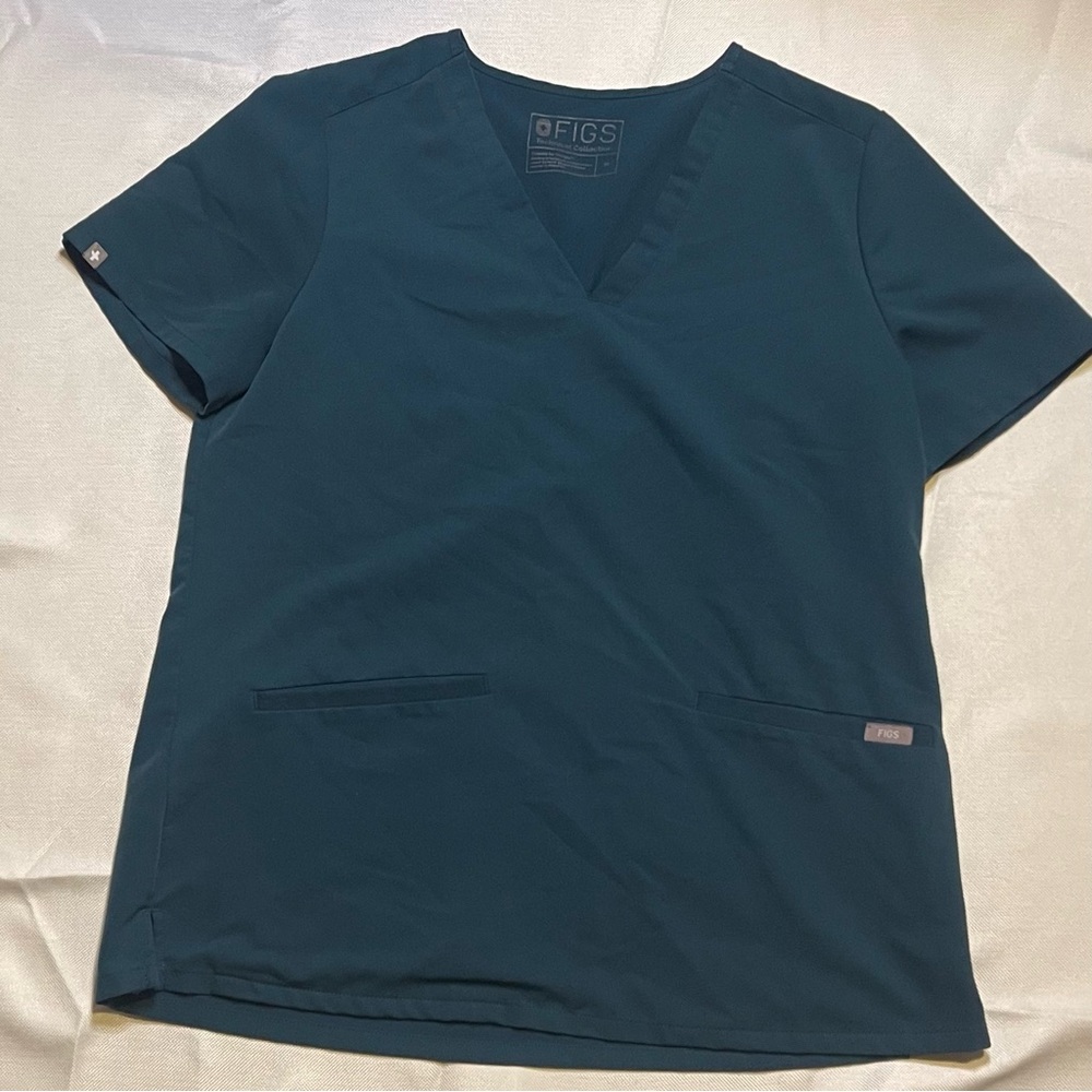 FIGS Women's Teal Blue Top